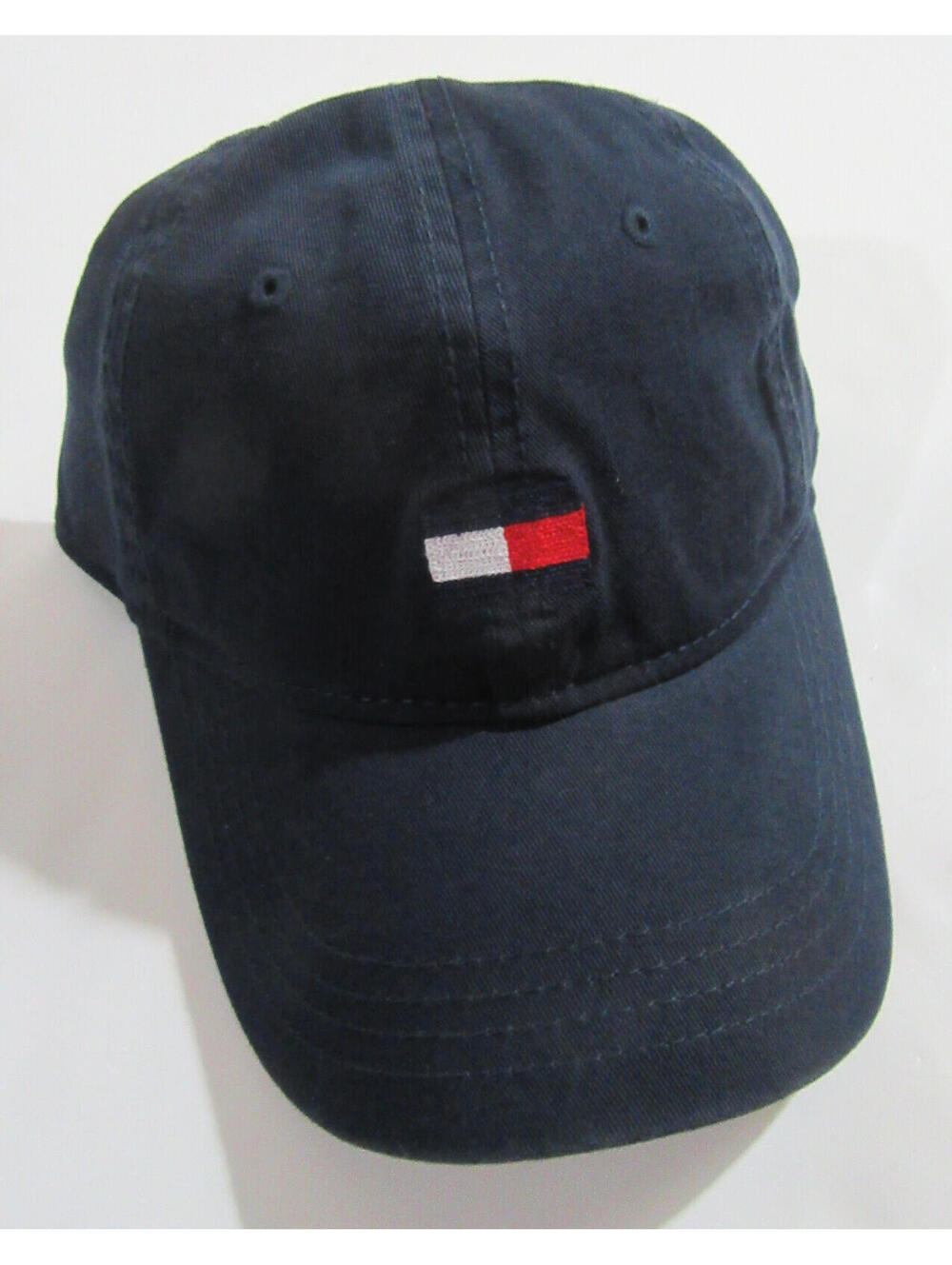 Tommy Hilfiger Mens Baseball Cap Dad Hat Flag Logo Navy Blue Adjustable